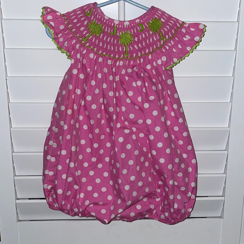 Smocked South Carolina toddler girl outfit